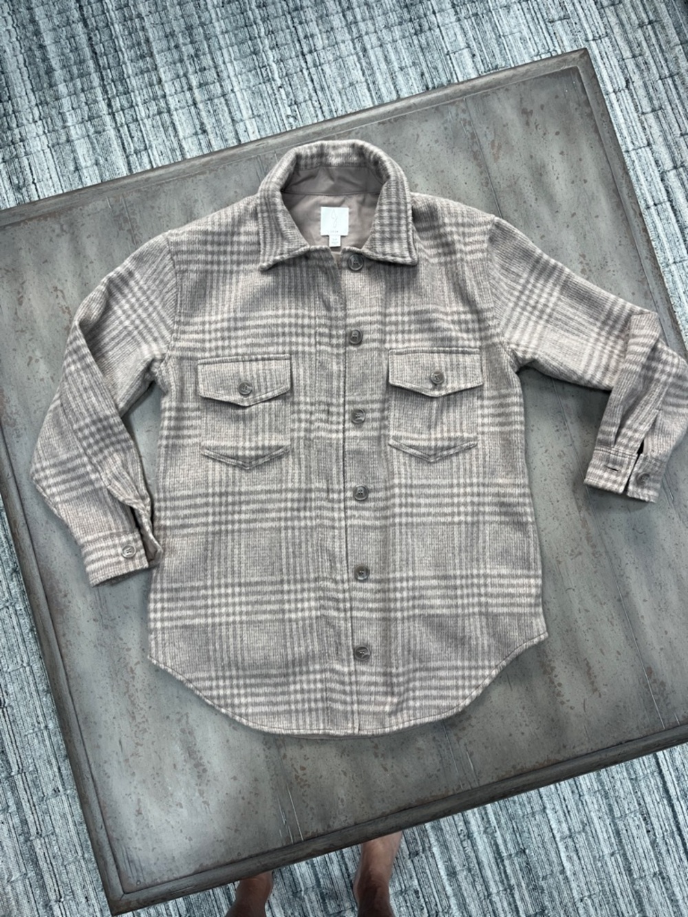 Joie women’s Taupe Plaid Button-Down Shirt